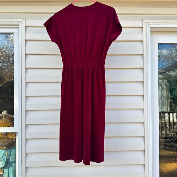 Vintage Red Velvet Dress - Picture 3 of 4